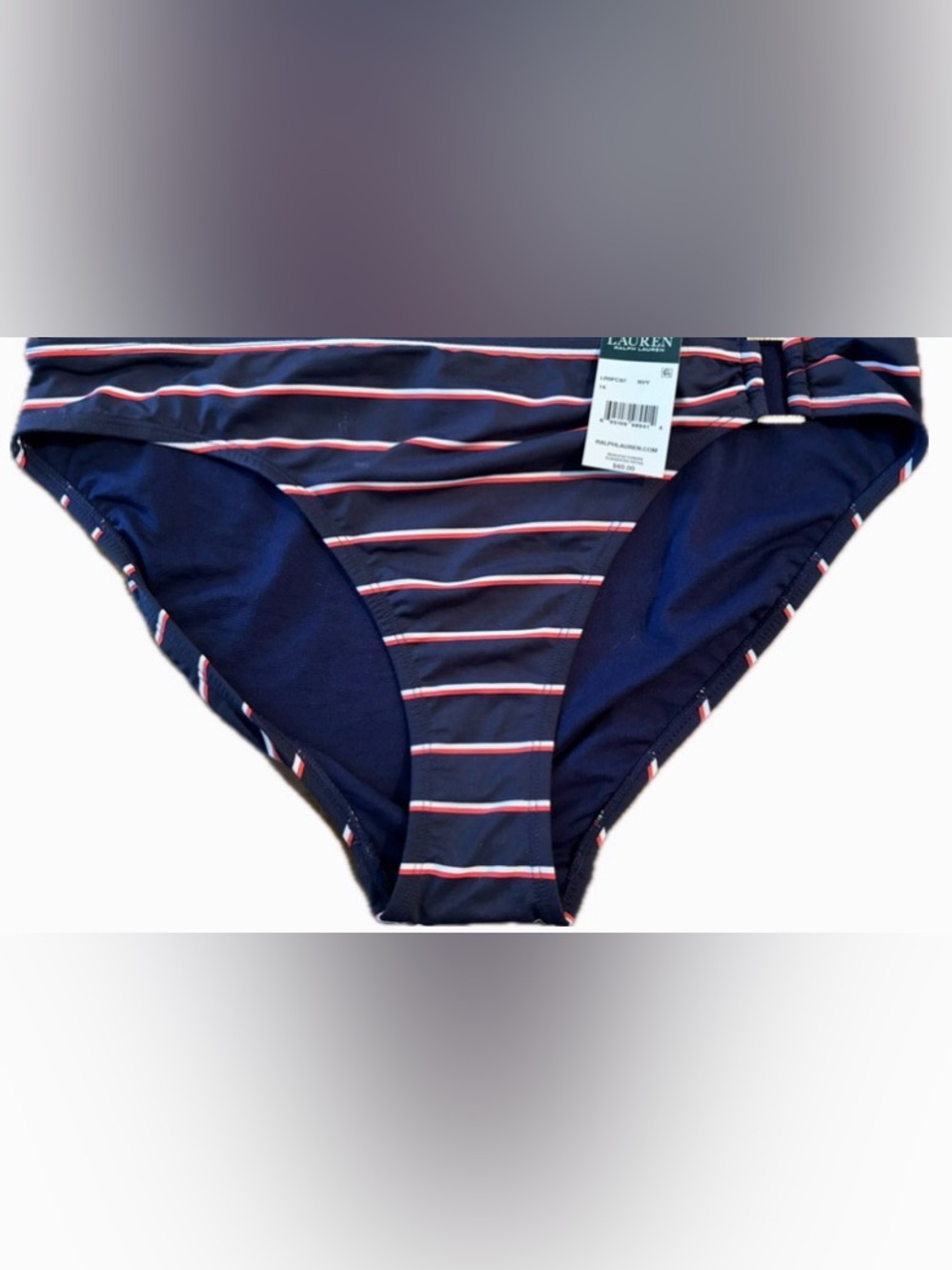 Lauren Ralph Lauren Striped Bikini Bottom Size 14 NWT